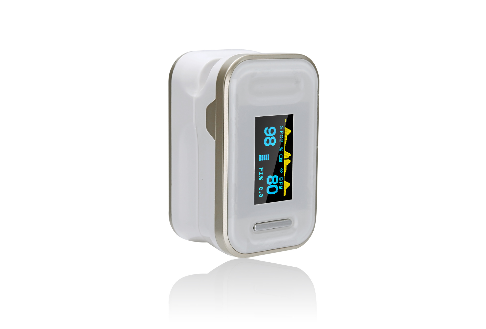 Home fingertip blood oxygen meter, fingertip blood oxygen measuring device, pulse rate, blood oxygen saturation monitor, English Item Picture