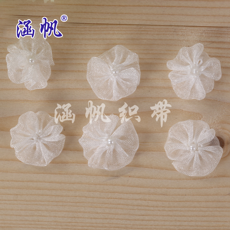 Hilo blanco flores infusión hilo bordado a mano material tela decoración DIY accesorios details Picture