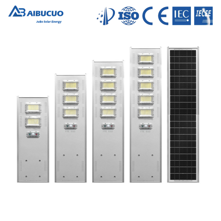 AIBUCUO hublot proyecto aleación de aluminio integrado solar LED street light head superbright street light control remoto inducción Item Picture