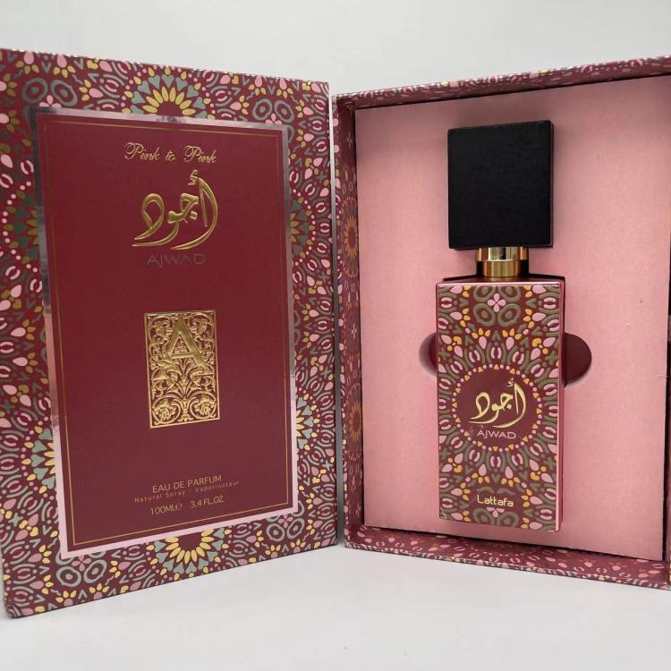Comercio exterior venta caliente estilo explosivo LATTAFA AJWAD perfume árabe Medio Oriente dubai 100ml paquete de caja de regalo de lujo Specification image