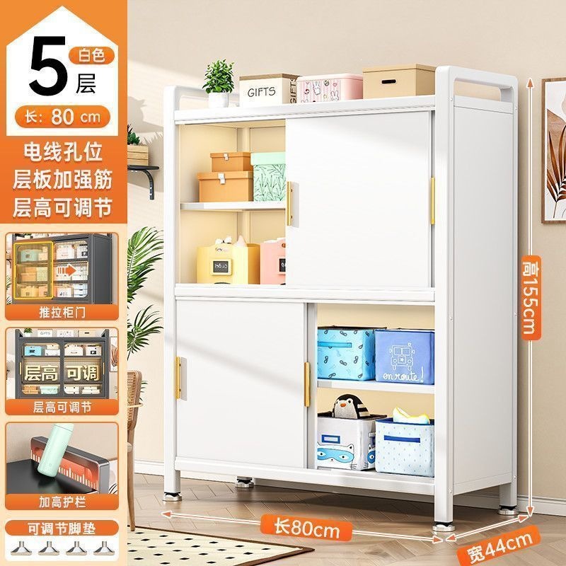 Kitchen shelves, multi-functional multi-layer floor-standing cabinets, sliding door sideboards, household cookware, bowls and plates storage cabinets Item Picture
