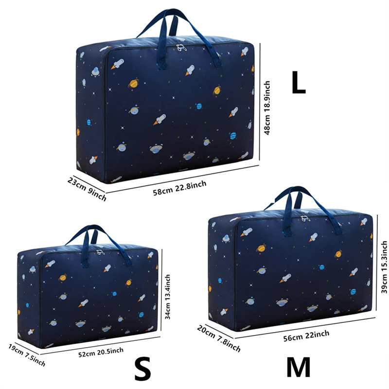 Three-piece set of household quilt storage bags, Oxford cloth thickened waterproof cotton quilt, clothes, luggage, moving packing and storage bag Specification image