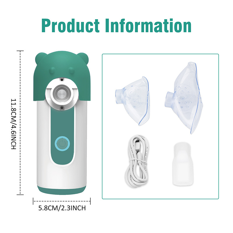 The new handheld portable nebulizer for adults and children's home use with automatic cleaning function is for export only Specification image