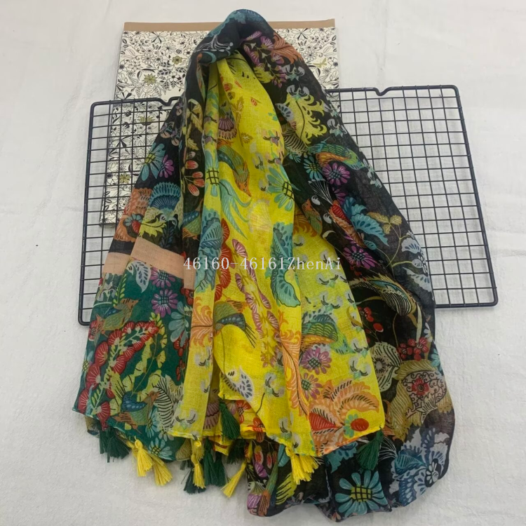 New cross-border export printed long scarf e-commerce live-streaming scarf wholesale supply chain supply Specification image