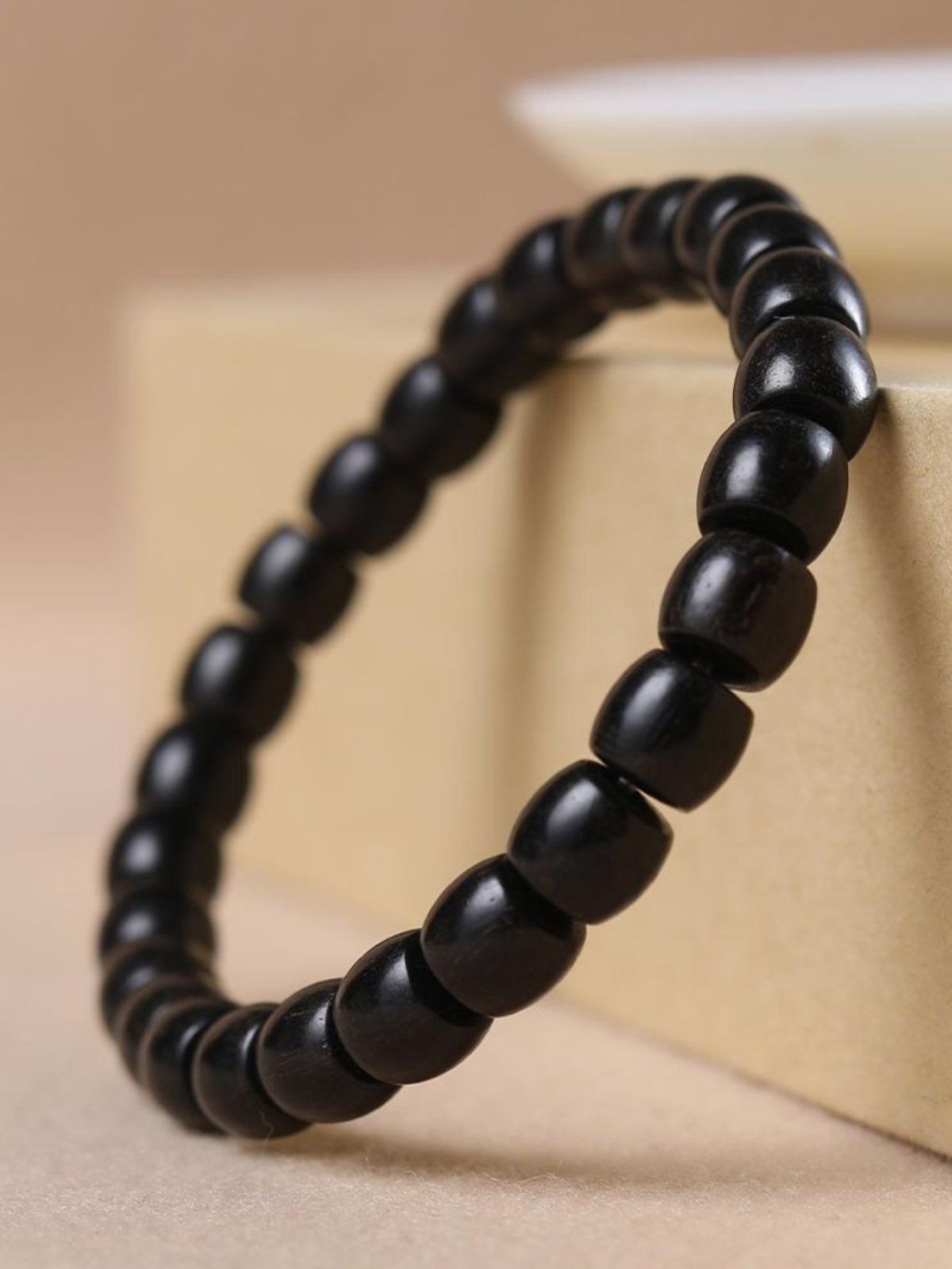  黑檀直切桶珠国潮文艺男女气质精品百搭情侣款单圈念珠手串