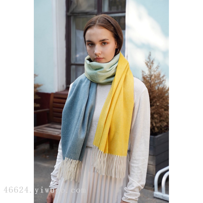 New in-stock cross-border scarves wholesale, e-commerce live streaming supply chain supply, three-color gradient color