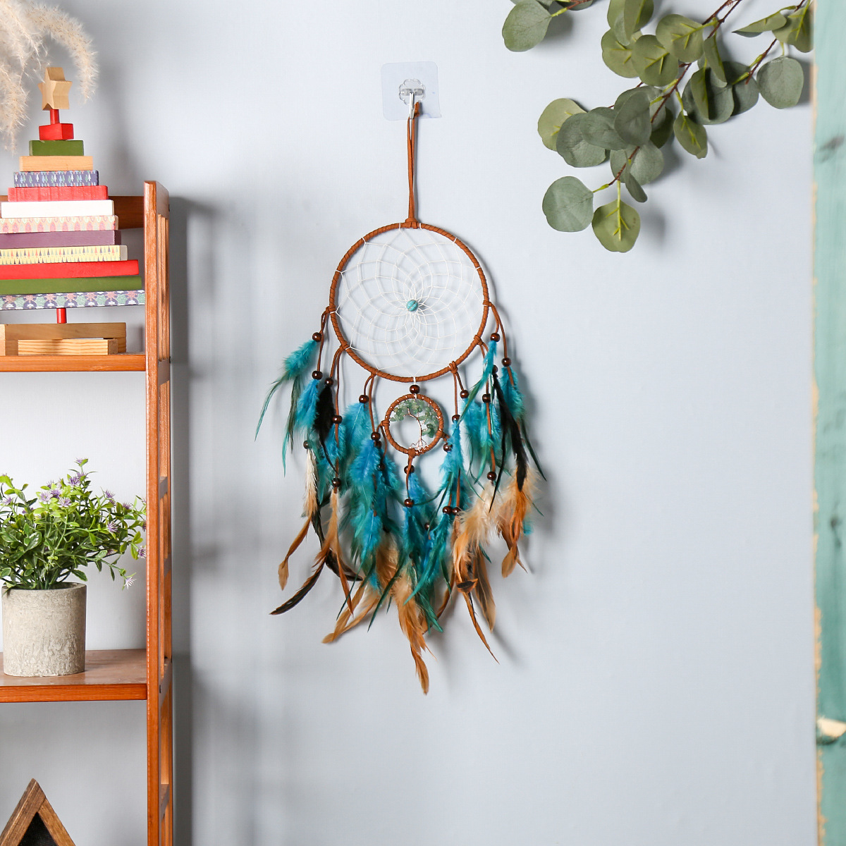 Retro-style dreamcatcher pendants, natural crushed stone life tree dreamcatcher ornaments, room decoration dreamcatcher wholesale