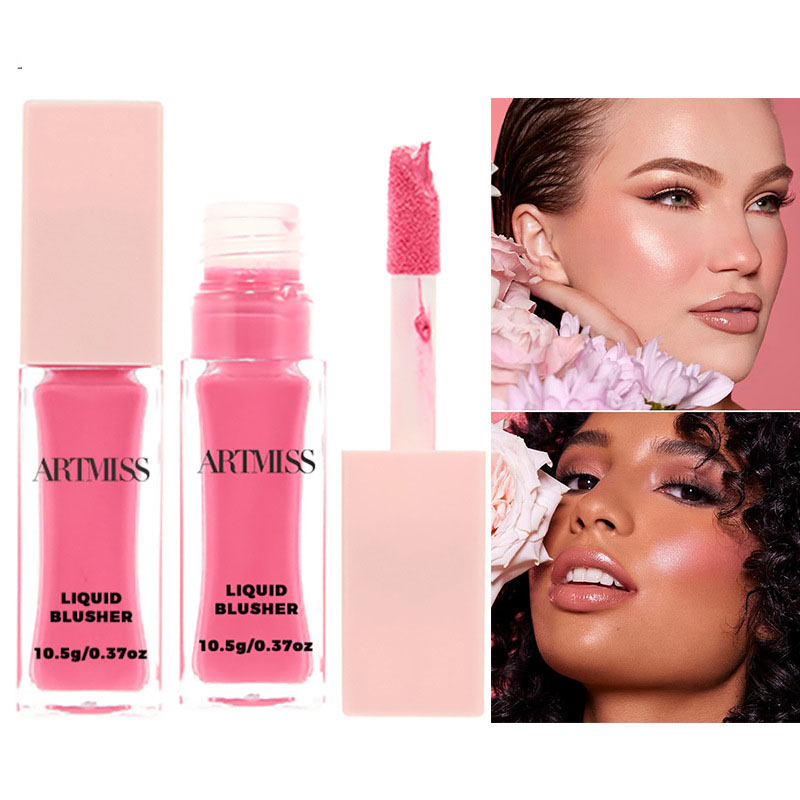 Atomic Kitten Two-color gradient Blush naturally brightens the purple-blue effect contour modification effect details Picture
