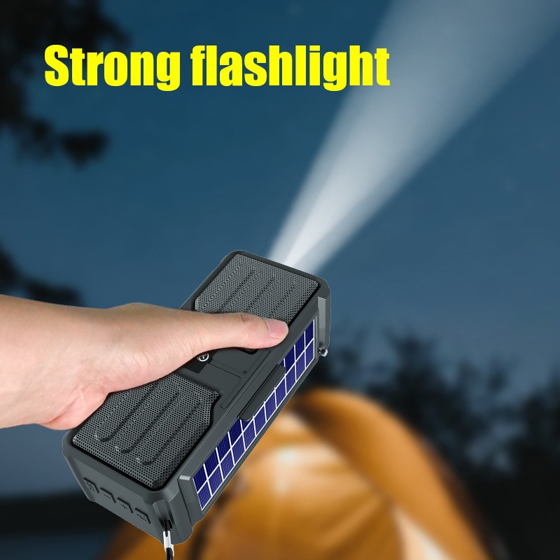 跨境外贸无线蓝牙小音箱镜面户外太阳能收音机插卡多功能非洲音响产品图