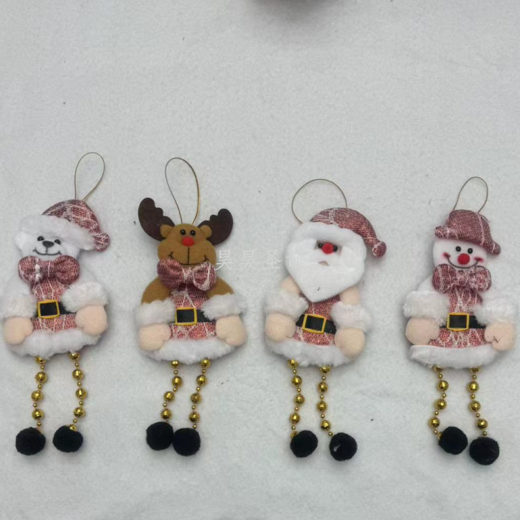 圣诞装饰品小挂件 圣诞老人挂件雪人麋鹿 五角星形 心形小挂件