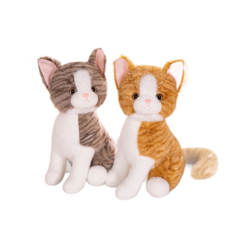 Cross-border black, white, brown and gray cat standing gifts, cute plush toy figurines, new wholesale in stock