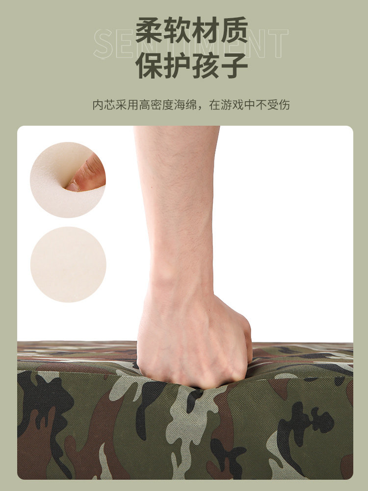 Early education gymnastic MATS, parent-child garden MATS, kindergarten camouflage gymnastic MATS, children's fitness protection MATS, sponge folding dance MATS, sit-up MATS details Picture