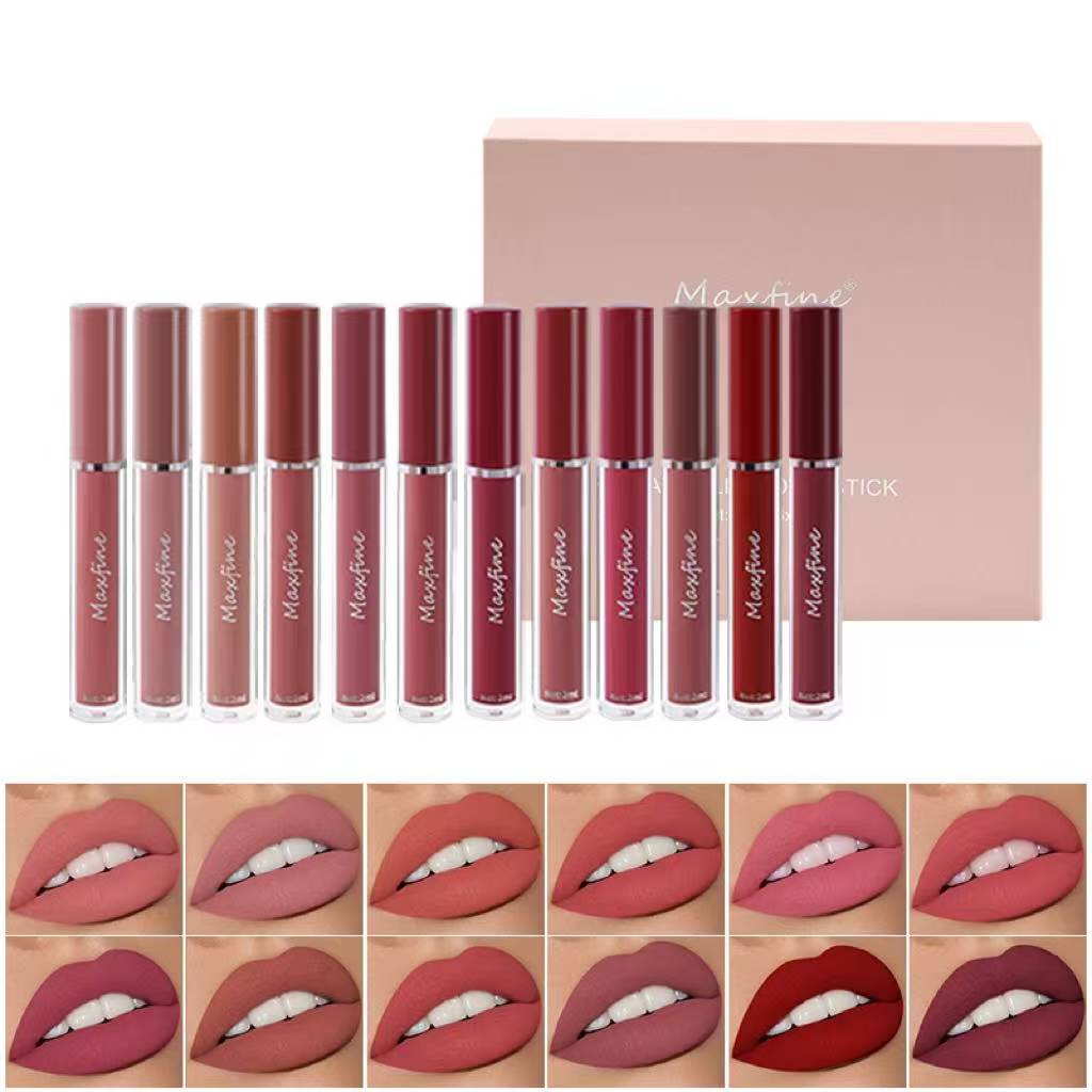 Lipstick set, matte, non-fading, non-staining, on cups and lip gloss