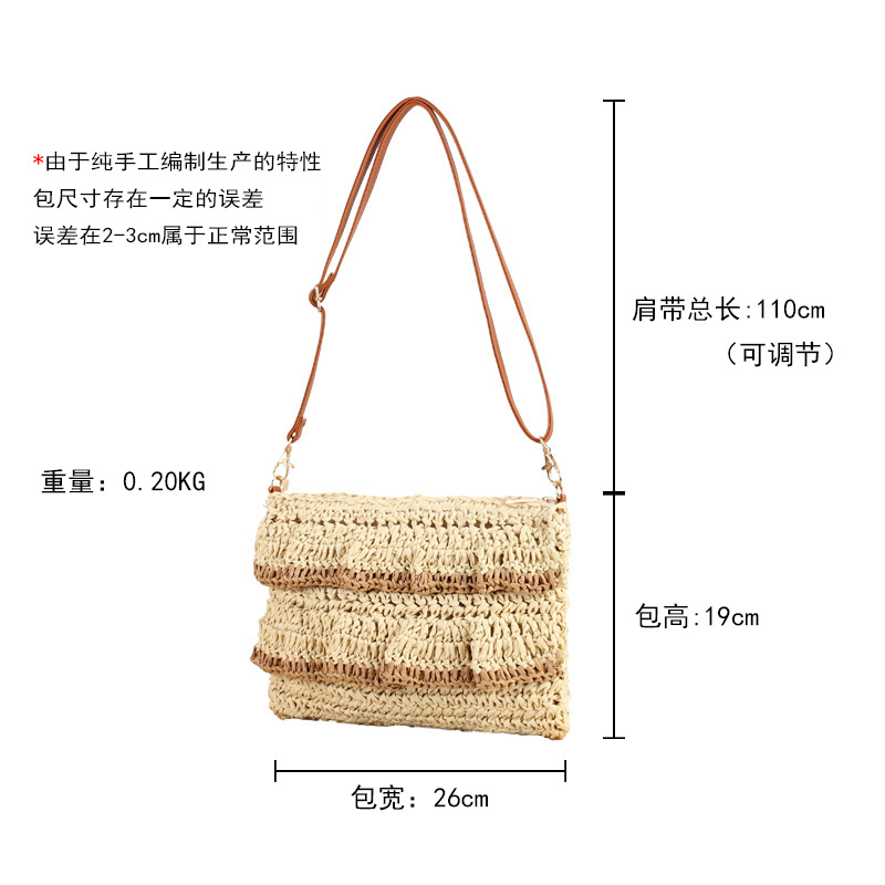 New lace-woven InS-style straw bag, a versatile, niche and high-end women's bag for a seaside vacation, daily casual wear Application Scenario
