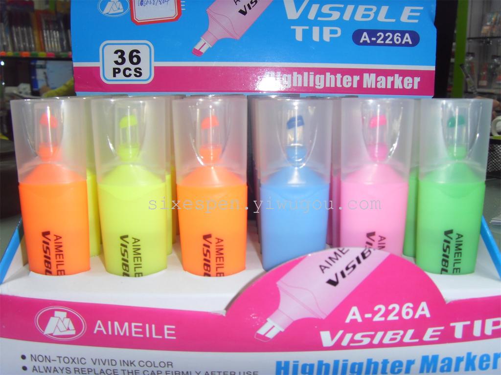 Acrylic rotatable pen tip stationery wholesale 36-piece boxed highlighters