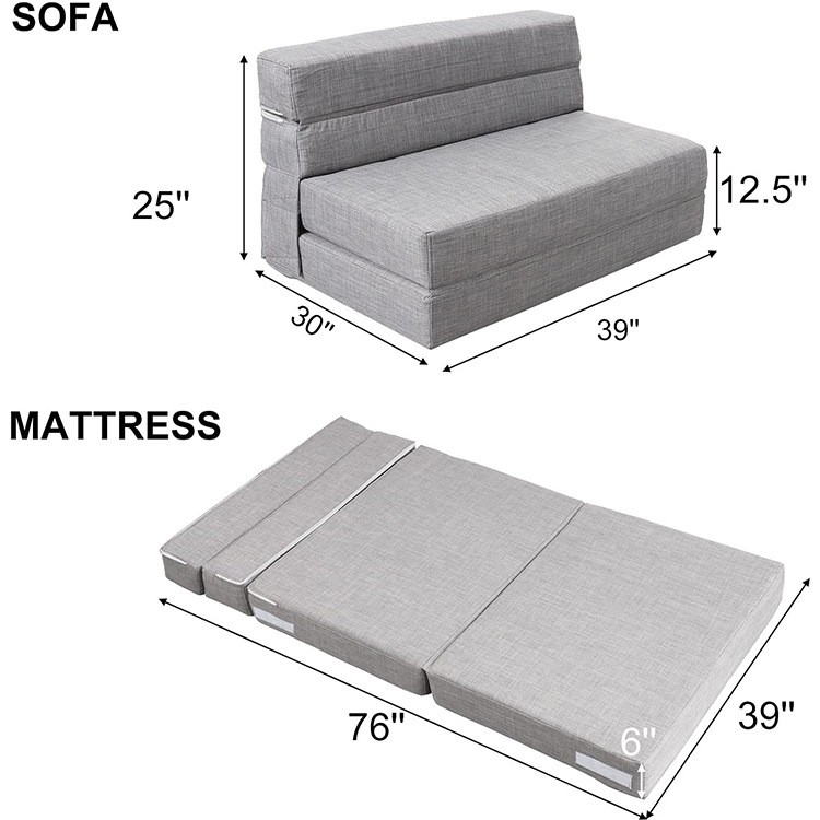 Foldable bed, single and double vacuum compression tatami, simple lazy sofa bed for small living room Application Scenario