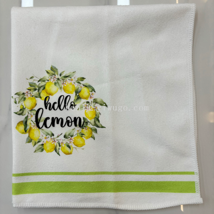 Bahia Fresh lemon printed tea towel, 40*60cm soft cloth, guest bedroom tea room cleaning towel Specification image