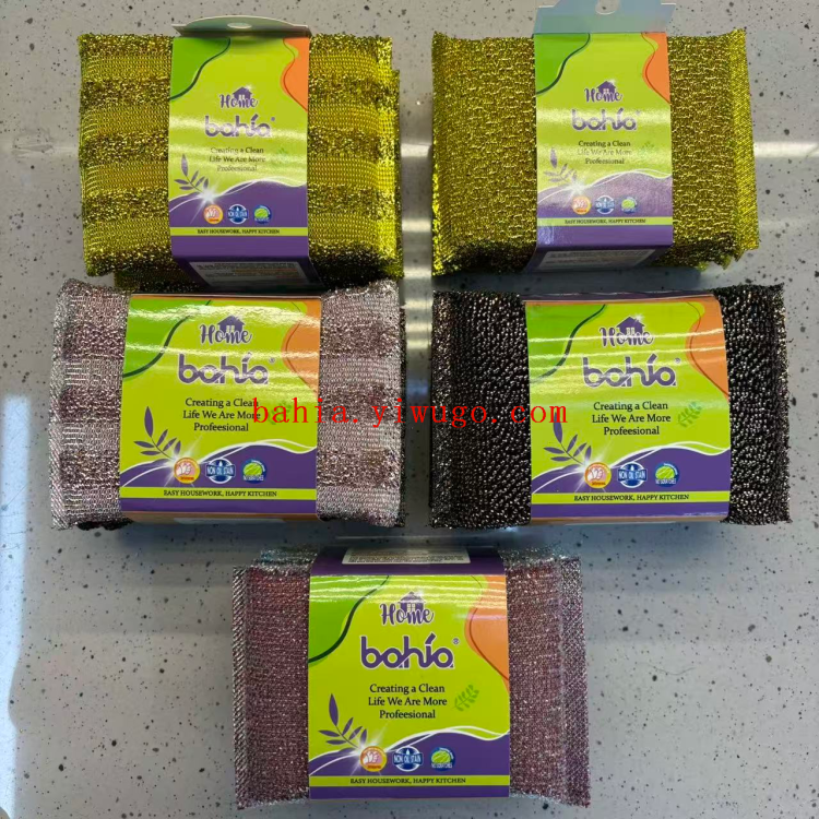 Kitchen cleaning and degreasing dishcloths, pot scrubbing sponges, cleaning cloths, cleaning cotton, various styles of scouring pads, bahia Specification image