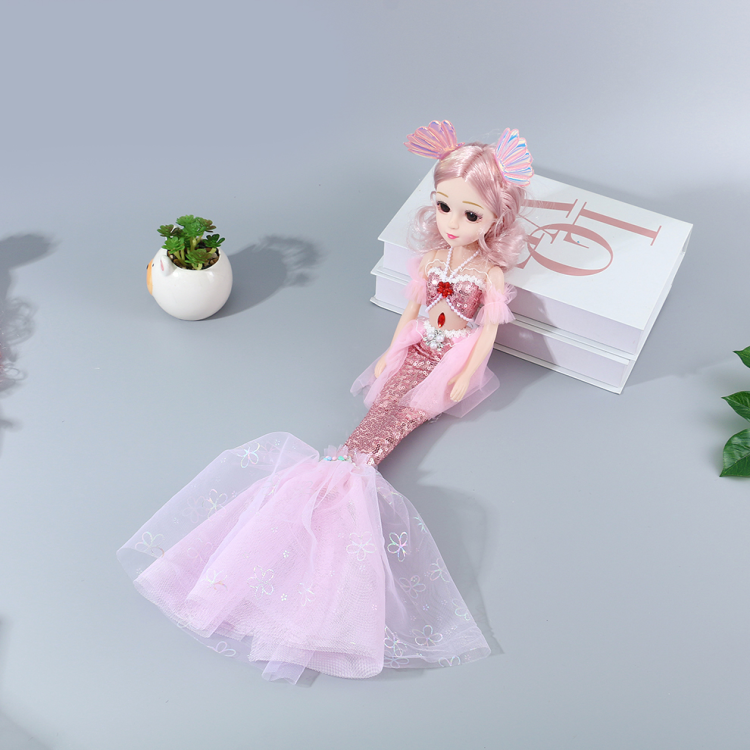 Mermaid doll, girl doll toy, little girl mermaid princess Barbie children's simulation doll, large size Item Picture