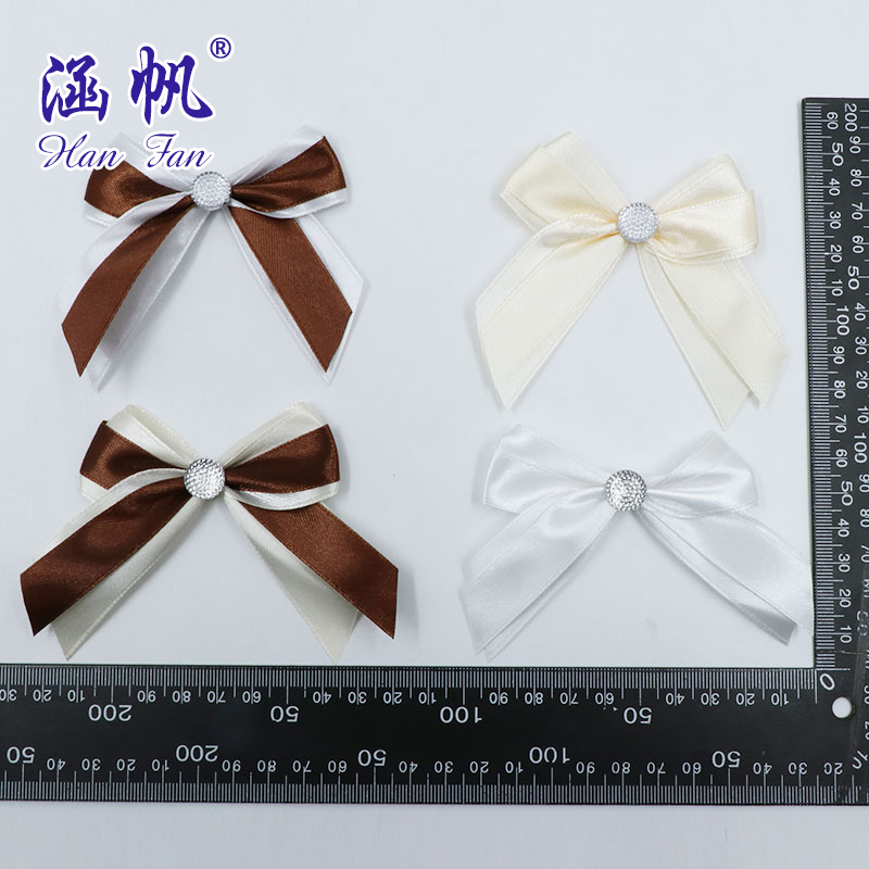 Double-layer sticky beads, bow, ribbon, polyester band, wedding and celebration decorative accessories box, hairpin headwear