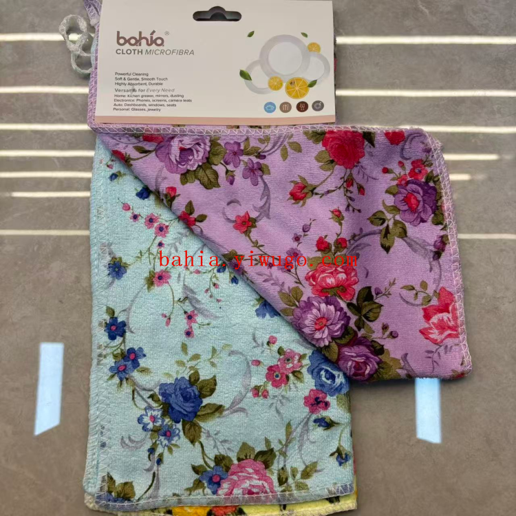 Digital printed cloth, 30*30cm, dishwashing cloth, degreasing and cleaning cloth, scouring pad Specification image