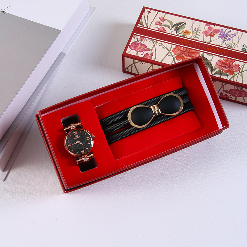 Mother's Day Gift 2025 New two-piece set for Mothers, Ladies' gift box, watch and wristband set, wholesale in stock details Picture