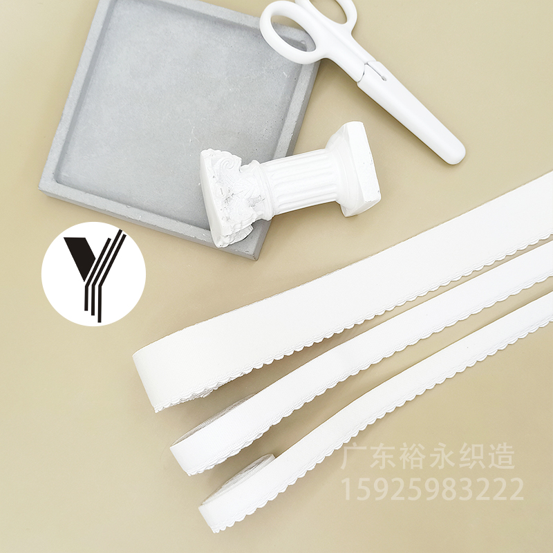 Manufacturer's in-stock computer toothed edge elastic band, checkered crescent, black and white elastic webbing, clothing accessories, waist and hem Specification image