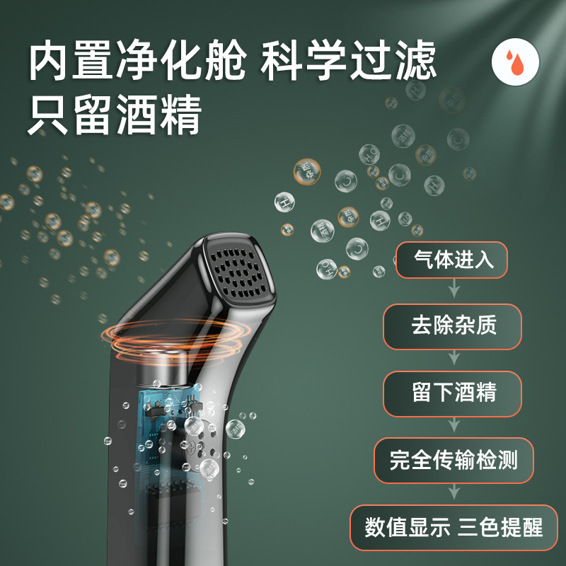 2024年新款酒精测试仪吹气式查酒驾测量验酒仪器家用高精度便携式