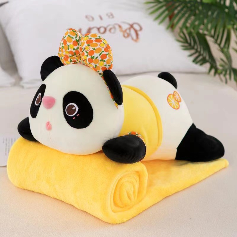 Wholesale Panda children's plush toys, animal throw pillows, two-in-one office throw pillows, midday rest home throw pillows Item Picture