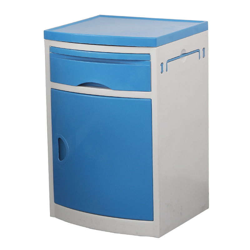 Medical bedside tables for hospitals, nursing homes, dormitories, blue and white one-piece consignment, medical bedside tables for wards Specification drawing