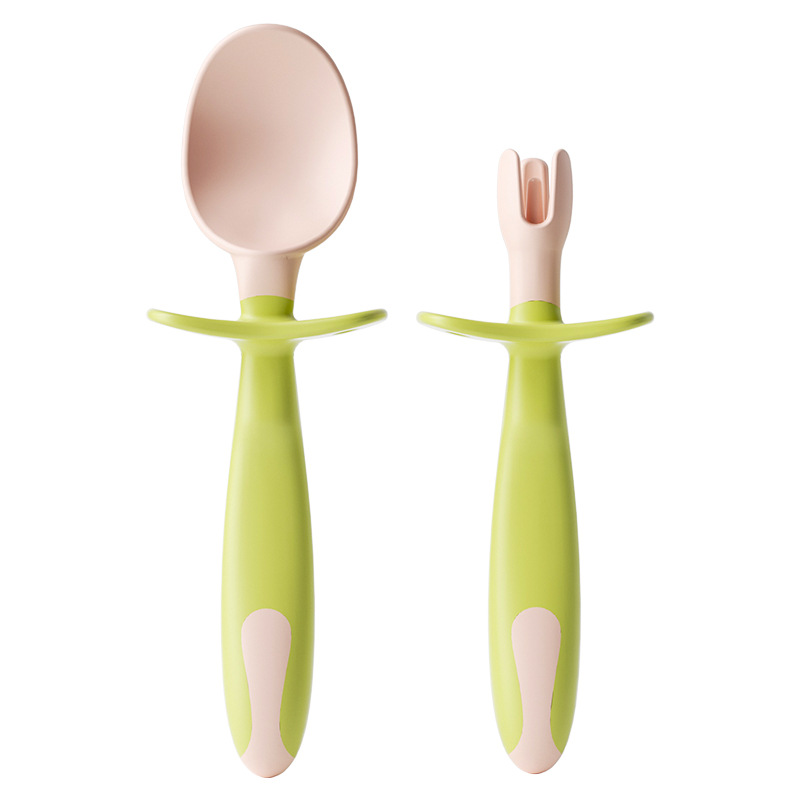 儿童吃饭辅食训练弯曲扭扭勺宝宝儿童用品餐具套装婴儿训练餐具套装细节图