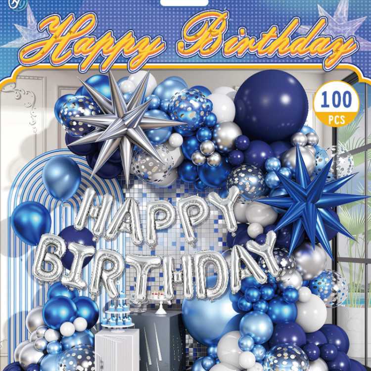 生日派对气球铝模套装派对用品happy birthday生日快乐气球套装