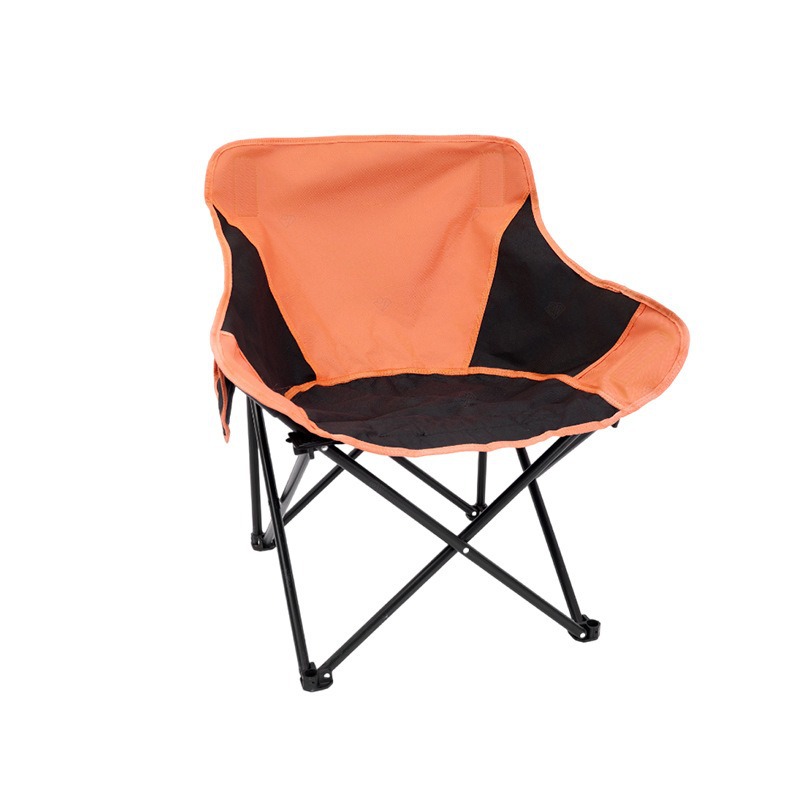 Outdoor thickened folding chair with portable backrest, cross-border camping, fishing, lazy person's leisure, color-blocked moon chair, outdoor beach Application Scenario