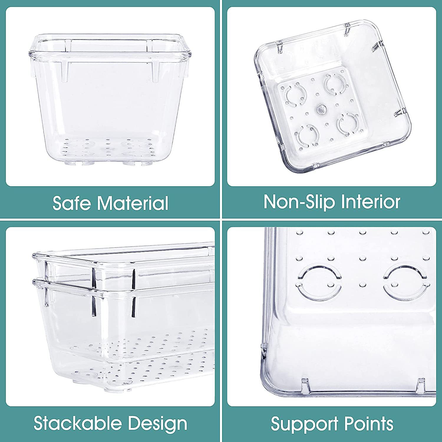 Cross-border drawer 25-piece transparent plastic desktop storage box, household cosmetics and sundries multi-functional set storage box