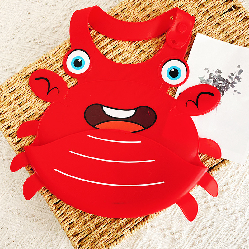 Baby feeding bib, children's waterproof and no-wash feeding bib, silicone three-dimensional bib, super soft for kindergarten baby feeding bib Item Picture