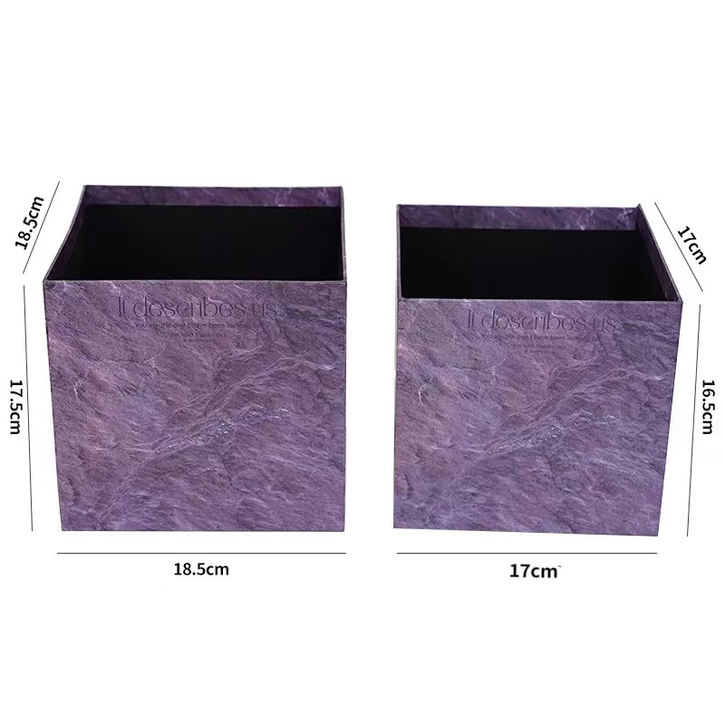 Marble plum sauce gift box, square and round gift box, hug bucket, flower bucket, birthday and Valentine's Day flower gift box Item Picture