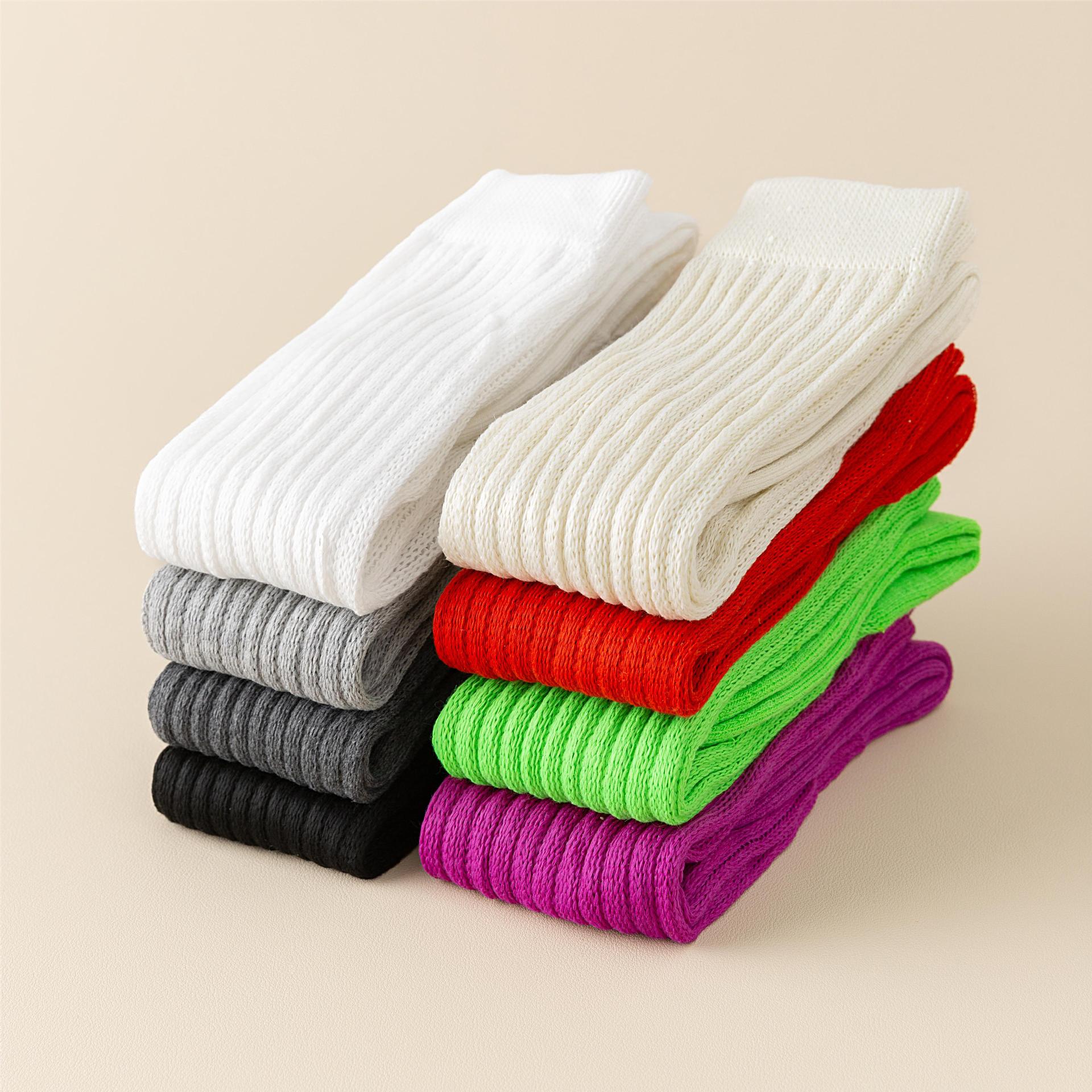 Cross-border over-the-knee socks for women in autumn and winter, long knee pile socks, candy-colored bubble socks, towel sports long socks for women details Picture