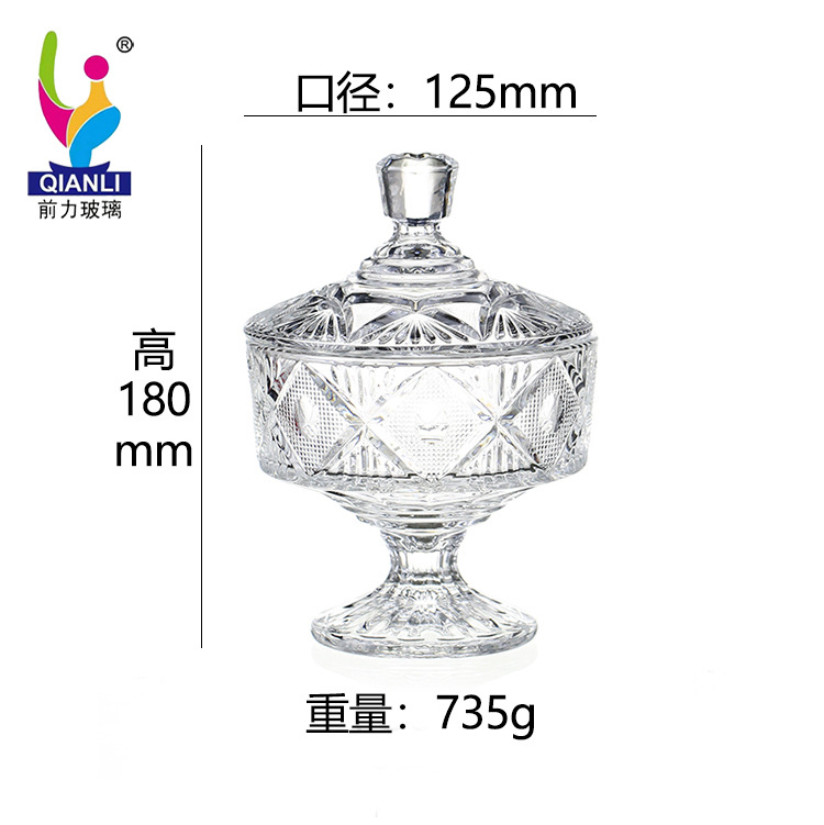 Factory direct sales of Qianli glass candy cups, candy jars and vats, large European style wholesale Item Picture