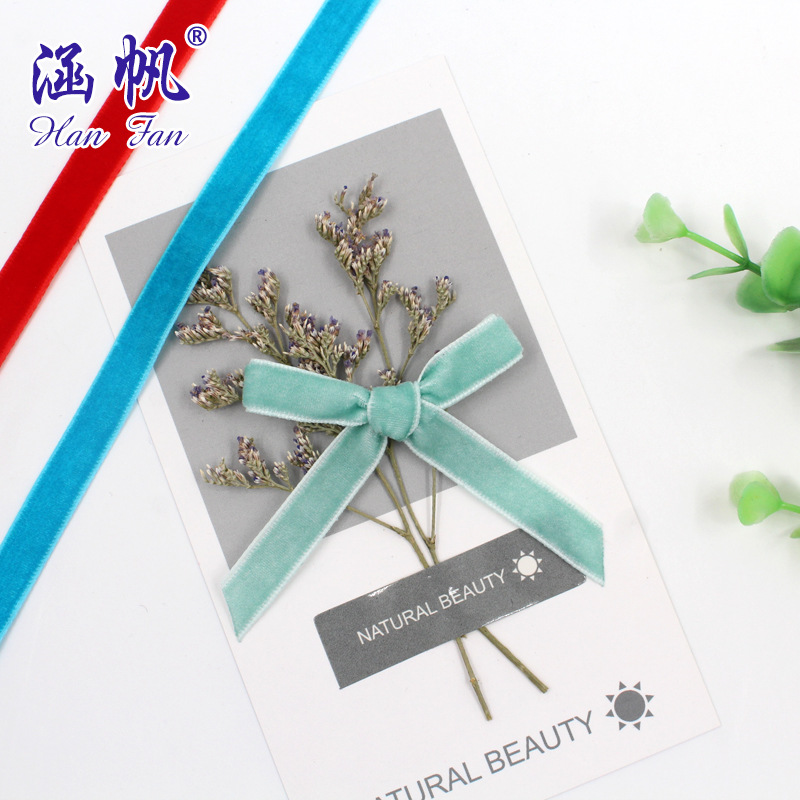 1CM multi-color single-sided flocking tape, clothing cap strap, wedding decoration strap, 3-inch velvet strap, factory in stock at special price details Picture