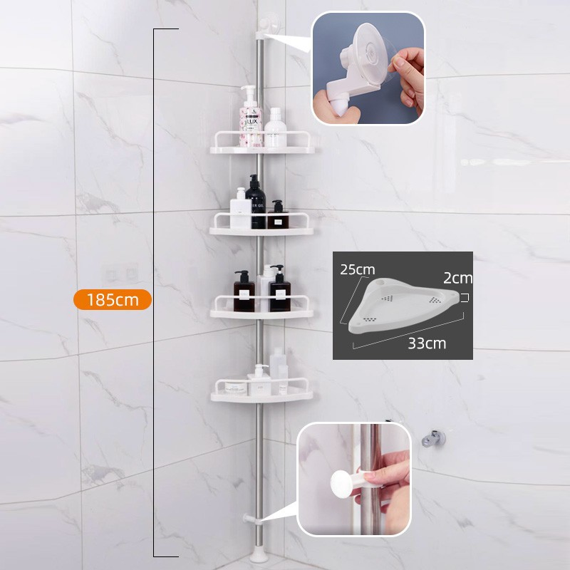 Cross-border shelves, floor-to-ceiling shelves, bathroom corner shelves, bathroom shelves Specification image
