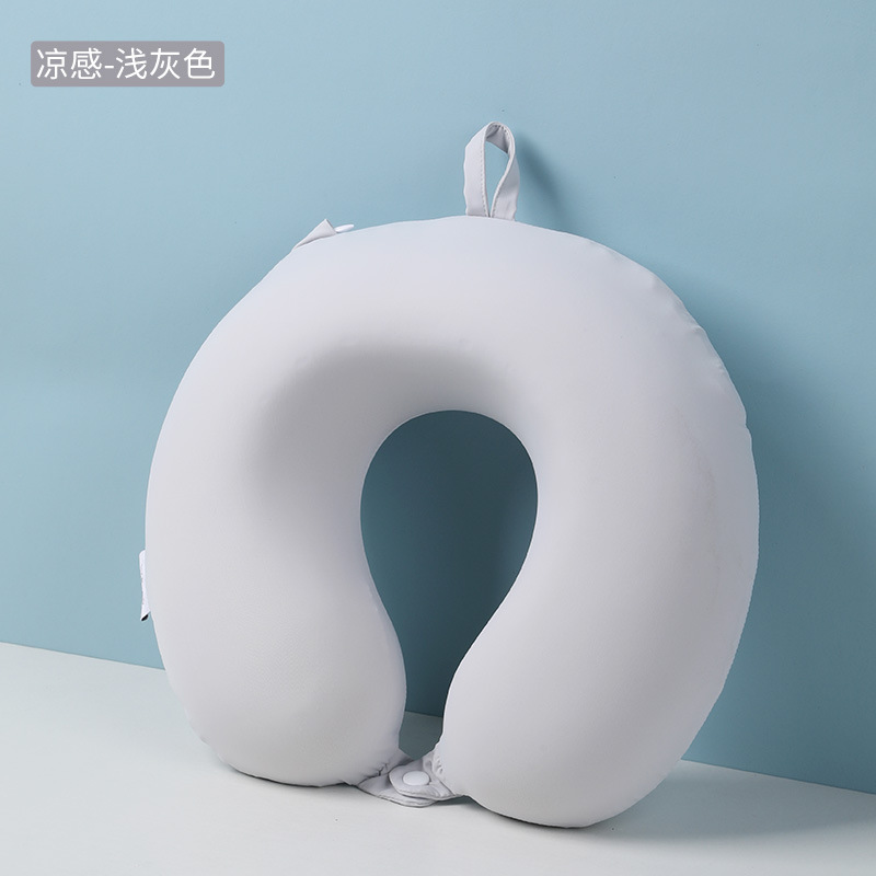 Cool ice silk U-shaped pillow, travel portable and storage neck pillow, memory foam airplane pillow, nap neck protection pillow, U-shaped pillow Application Scenario