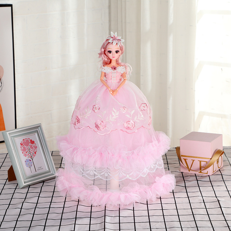 Cross-border 50cm Barbie doll with embroidered lace edges, princess dress, vinyl doll, wholesale gift for girls Item Picture