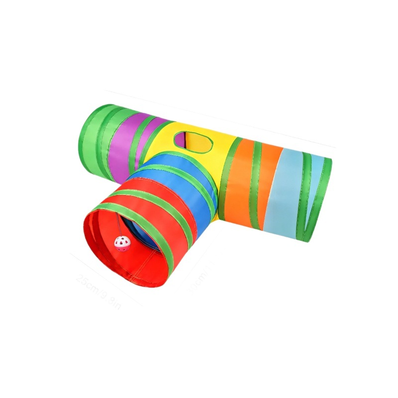 Cross-border Rainbow T-shaped three-way cat channel, fur ball Cat toy track, Pet toys and supplies, tumbling dragon channel Application Scenario