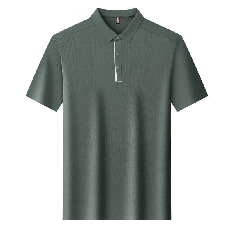 Summer men's short-sleeved lapel seamless POLO shirt, casual men's top, high-quality four-button T-shirt for men Application Scenario