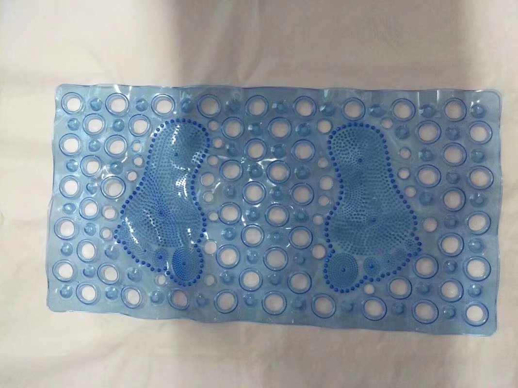 Anti-slip bathroom mat YC-01/02 Transparent solid color long square hole foot bath massage mat suction cup bathroom foot mat details Picture