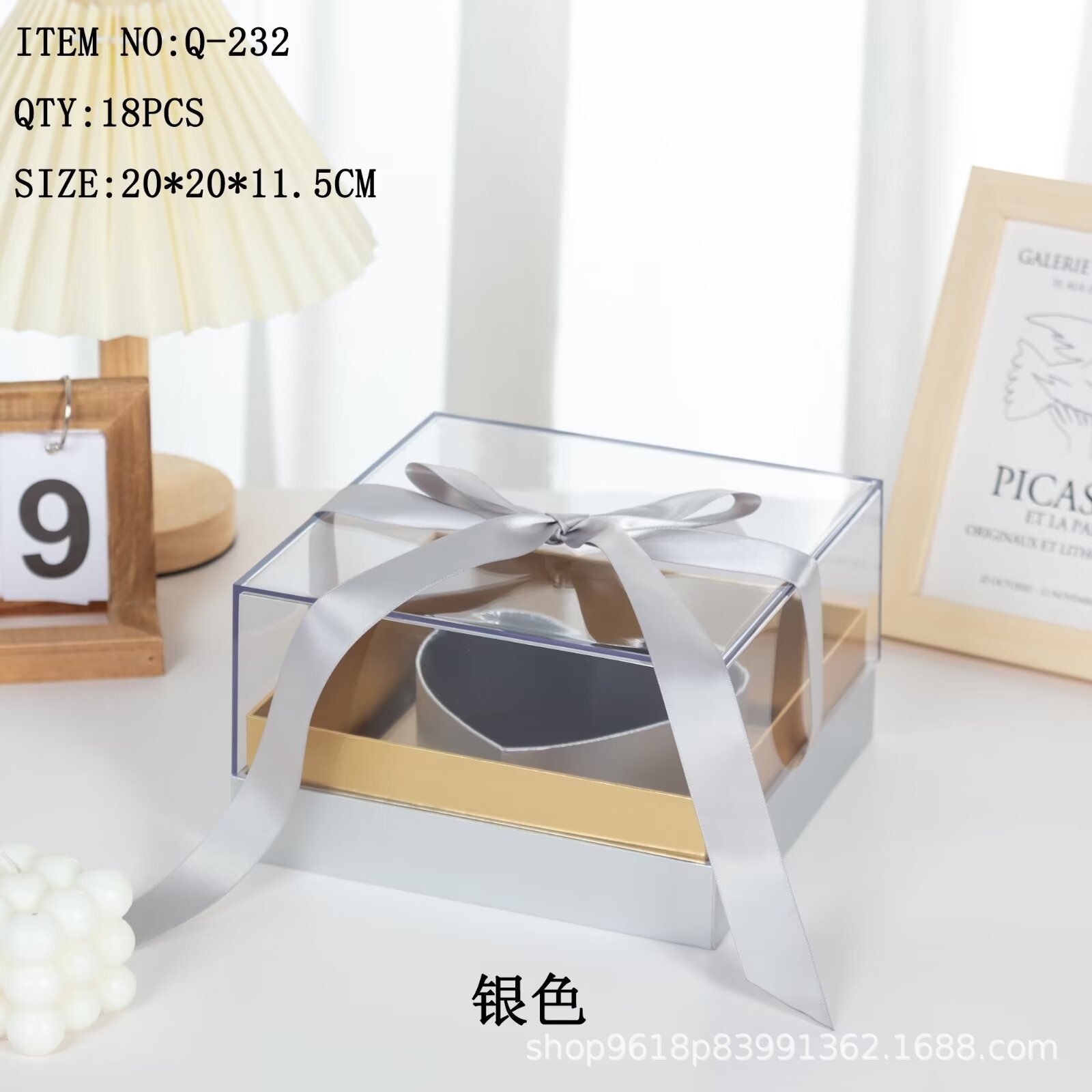 Square acrylic flower gift box, 520 Qixi Festival gift box, preserved flower box, heart box, exquisite details Picture