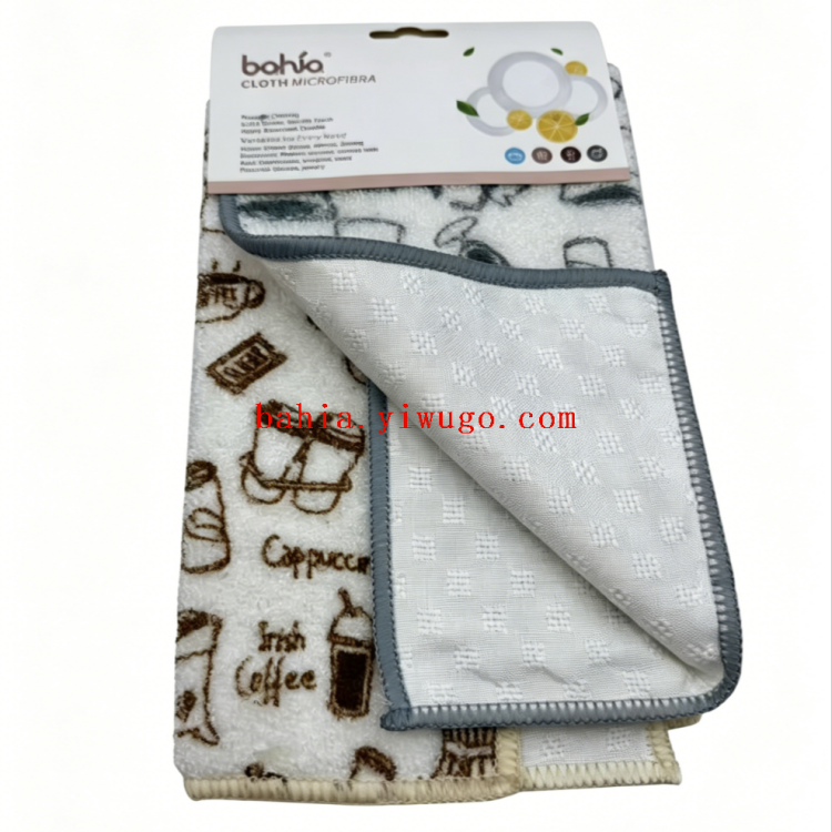Disposable kitchen cleaning cloth with loofah printed pattern for lazy people