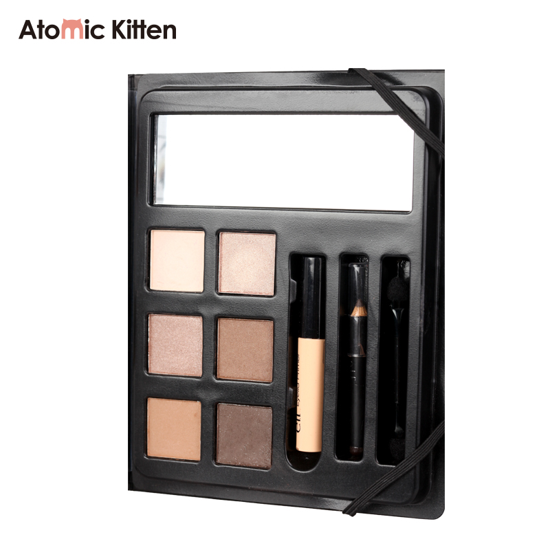Six-color customized unmarked wholesale pure vegan powder, waterproof eyebrow and eyeshadow palette, long-lasting high-gloss contouring powder