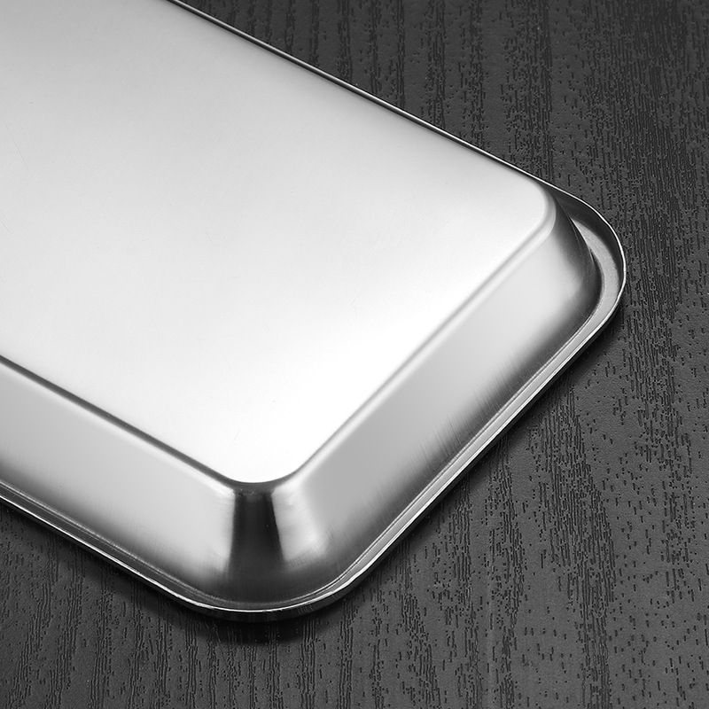 Stainless steel dental plate 304 mirror-polished dental square plate, disinfection plate, flat bottom instrument plate for dental and oral surgery details Picture