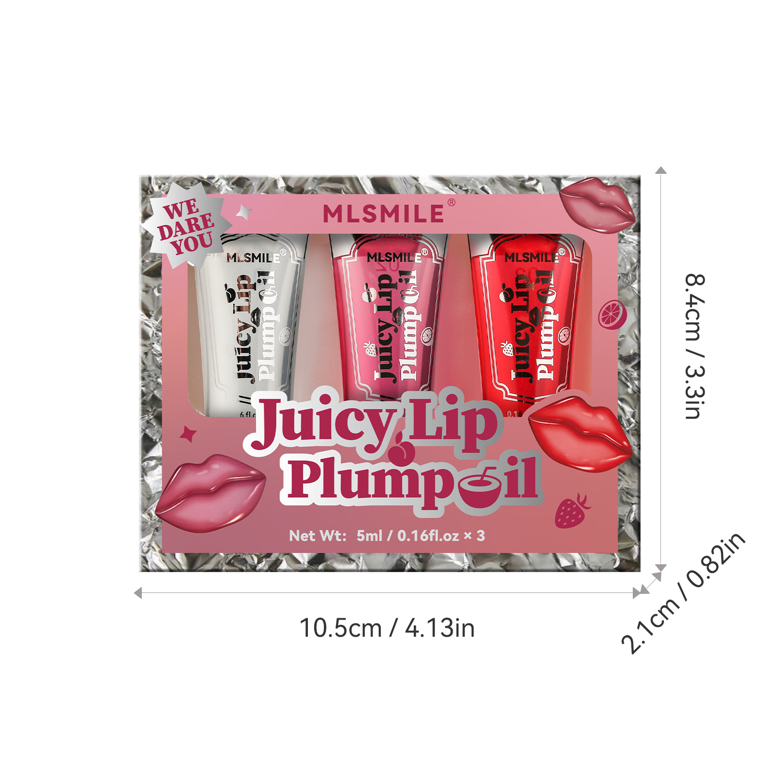 Roll-on lip gloss set - Transparent moisturizing lip balm, big mouth, plump lips, lip oil